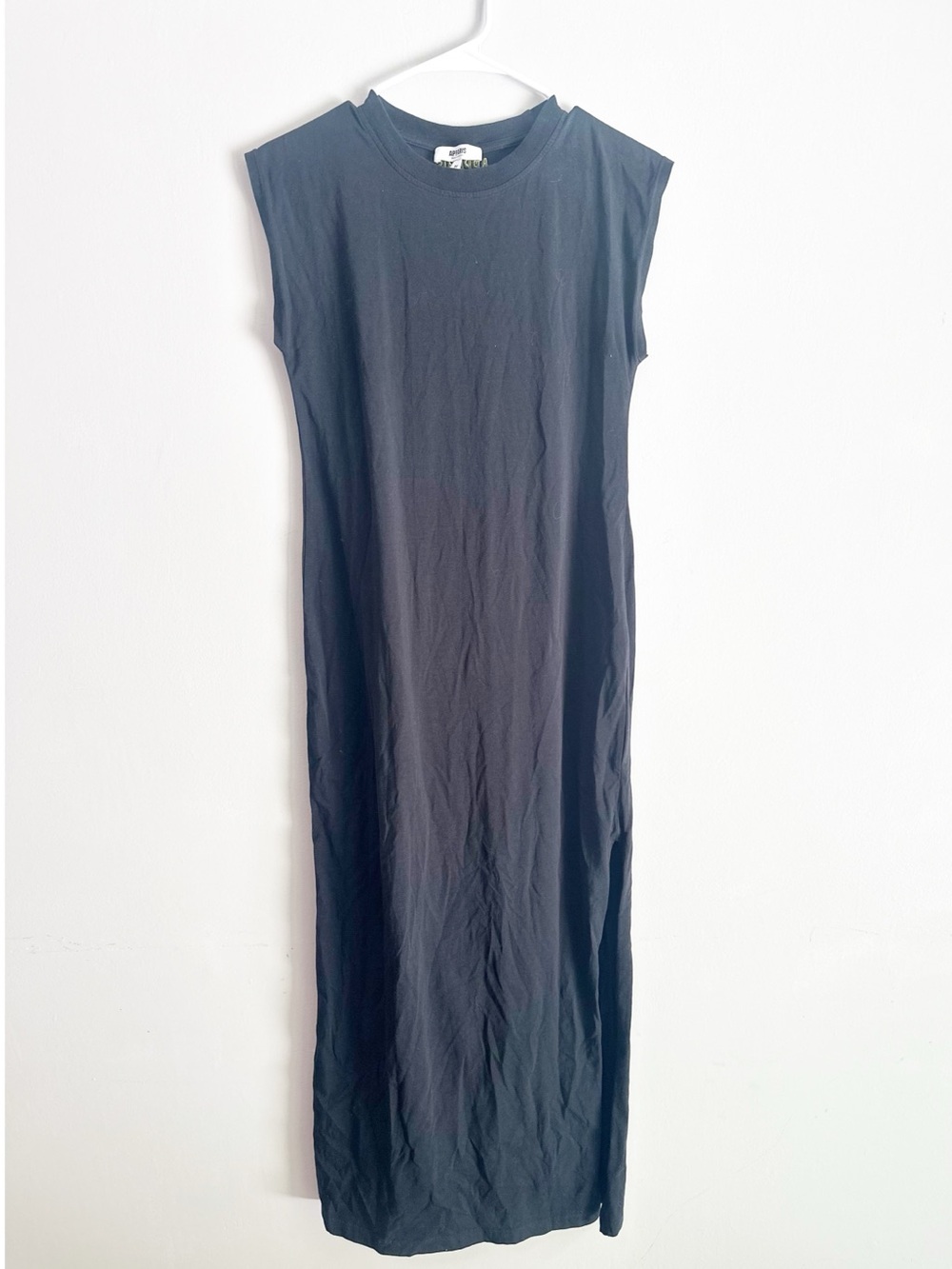 Apparis organic cotton sleeveless midi dress black size medium